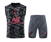 Men's PSG x Jordan Grey Training Suit Singlet + Short 22/23