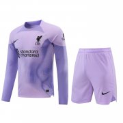 Liverpool Goalkeeper Purple Jersey + Short Set Men's 22/23 #Long Sleeve
