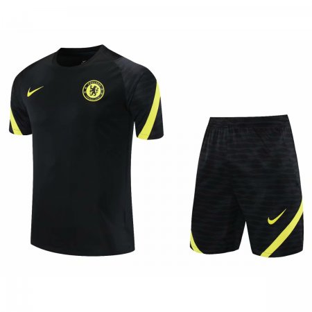 Chelsea Black Training Suit Jersey + Short Men's 21/22