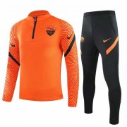 20/21 AS Roma Orange Half Zip Soccer Training Suit Men