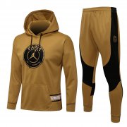 Men's PSG x JORDAN Hoodie Gold Training Suit Sweatshirt + Pants 21/22