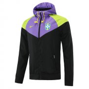 Men's Brazil Hoodie Purple - Black All Weather Windrunner Jacket 2022