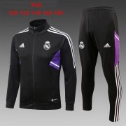 Kid's Real Madrid Black Training Jacket + Pants Set 22/23
