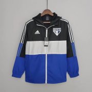 Men's Sao Paulo FC Black&White&Blue Windrunner Jacket 22/23
