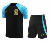 Men's Inter Milan Black Training Jersey + Short Set 23/24