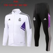 Kid's Real Madrid White Training Jacket + Pants Set 22/23