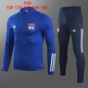Kid's 2020-2021 Olympique Lyonnais Blue Half Zip Soccer Training Suit