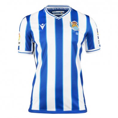 20/21 Real Sociedad Home Blue & White Stripes Jersey Men's