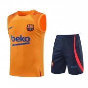 Men's Barcelona Orange Training Singlet + Short Set 22/23