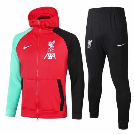 20/21 Liverpool Hoodie Red Men's Soccer Training Suit Jacket + Pants
