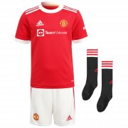 Kid's Manchester United Home Jersey+Short+Socks 21/22