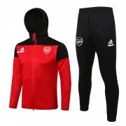 Men's Arsenal Hoodie Red Training Suit Jacket + Pants 21/22