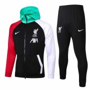 20/21 Liverpool Hoodie Black Men's Soccer Training Suit Jacket + Pants
