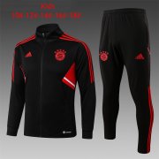 Kid's Bayern Munich Black Training Jacket + Pants Set 22/23