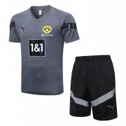 Men's Borussia Dortmund Grey Jersey + Short Set 22/23