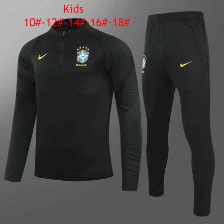 20/21 Brazil Black Soccer Training Suit Kid's