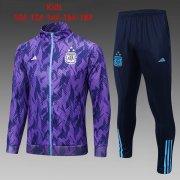 Kid's Argentina Purple Training Jacket + Pants Set 2023