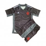 Kid's Flamengo Grey Goalkeeper Jersey + Short 21/22
