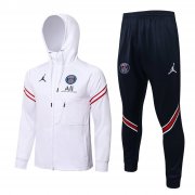 Men's PSG x Jordan Hoodie White II Training Suit Jacket + Pants 21/22