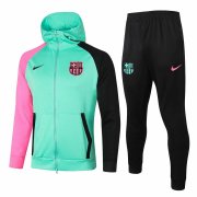 2020-2021 Barcelona Green Hoodie Jacket Soccer Training Suit