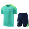 Men's Brazil Green Training Jersey + Short Set 2024