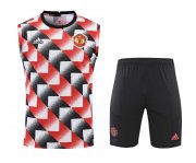 Men's Manchester United Red - Black Training Suit Singlet + Short 22/23