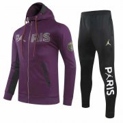2020-2021 PSG x Jordan Purple Hoodie Jacket Soccer Training Suit