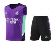 Men's Real Madrid Purple Training Singlet + Short Set 23/24