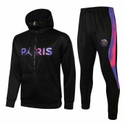 20/21 PSG x Jordan Hoodie Black Soccer Training Suit (Jacket + Pants) Men's