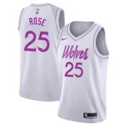 Minnesota Timberwolves 2023 White SwingMen's Jersey Earned Edition Men's (ROSE #25)