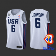 Men's USA Basketball White Home Jersey 2023 #Cameron Johnson