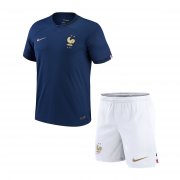Kid's France Home Jersey + Short Set 2022