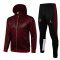 20/21 PSG x Jordan Hoodie Burgundy Soccer Training Suit (Jacket + Pants) Men's