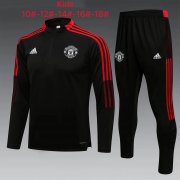 Kid's Manchester United Black Training Suit 21/22