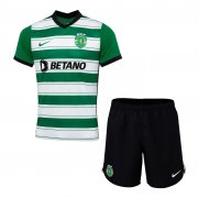 Kid's Sporting Portugal Home Jersey + Short Set 22/23