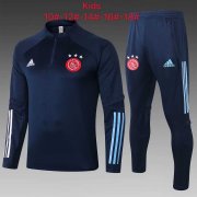 Kid's 2020-2021 Ajax Navy Half Zip Soccer Training Suit