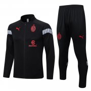 Men's AC Milan Full Black Training Jacket + Pants Set 22/23
