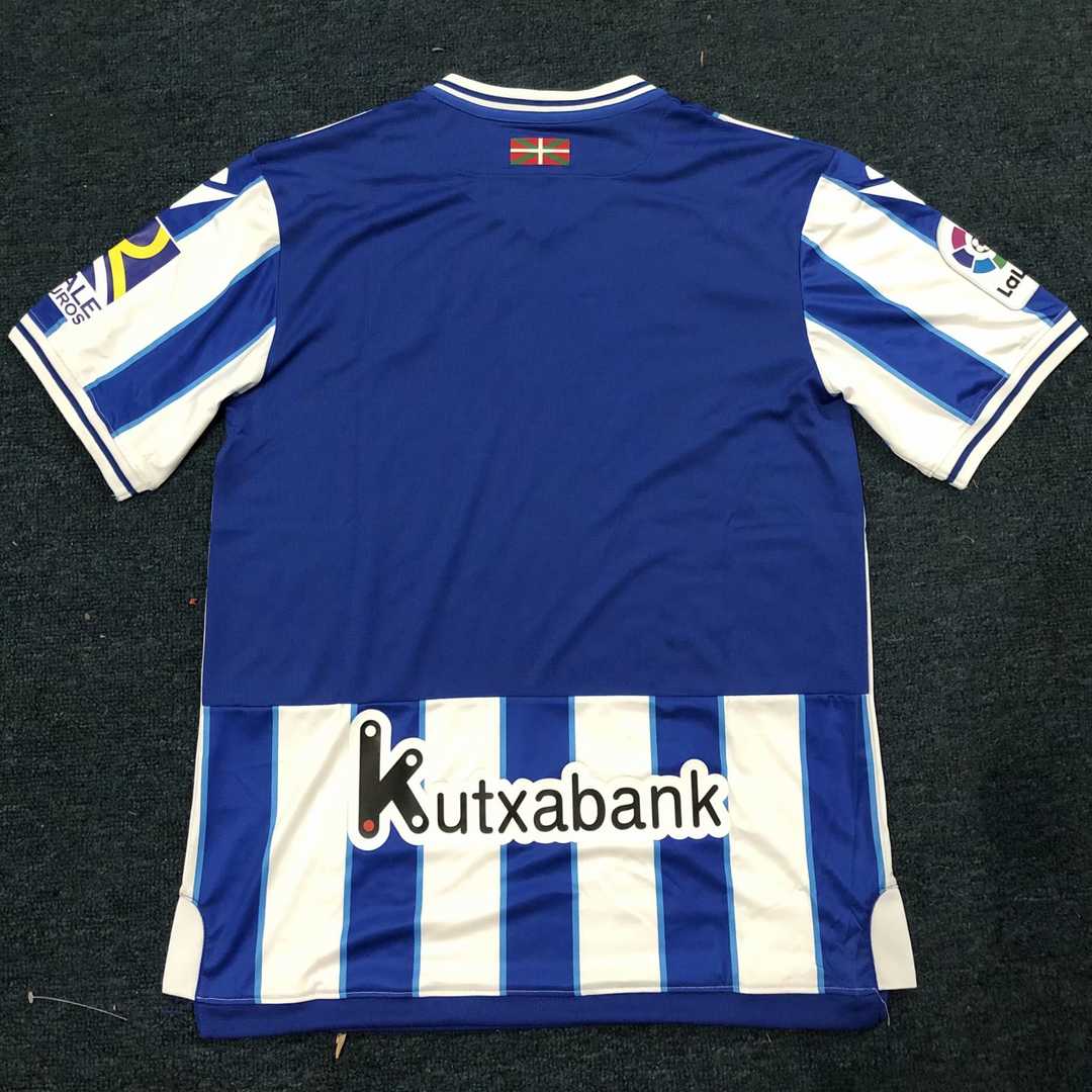 20/21 Real Sociedad Home Blue & White Stripes Jersey Men's