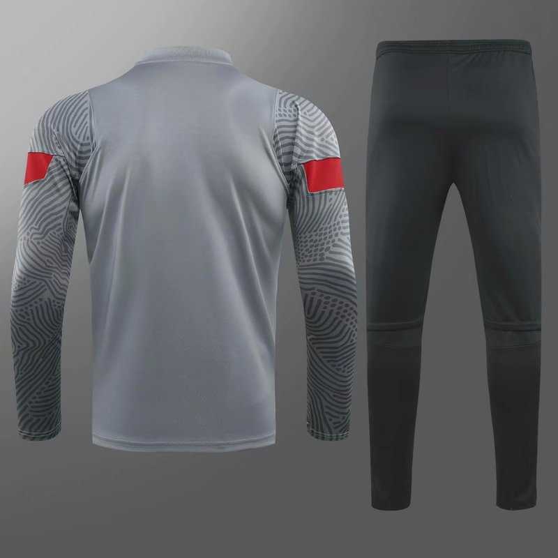Kid's 2020-2021 Liverpool Light Grey Half Zip Soccer Training Suit