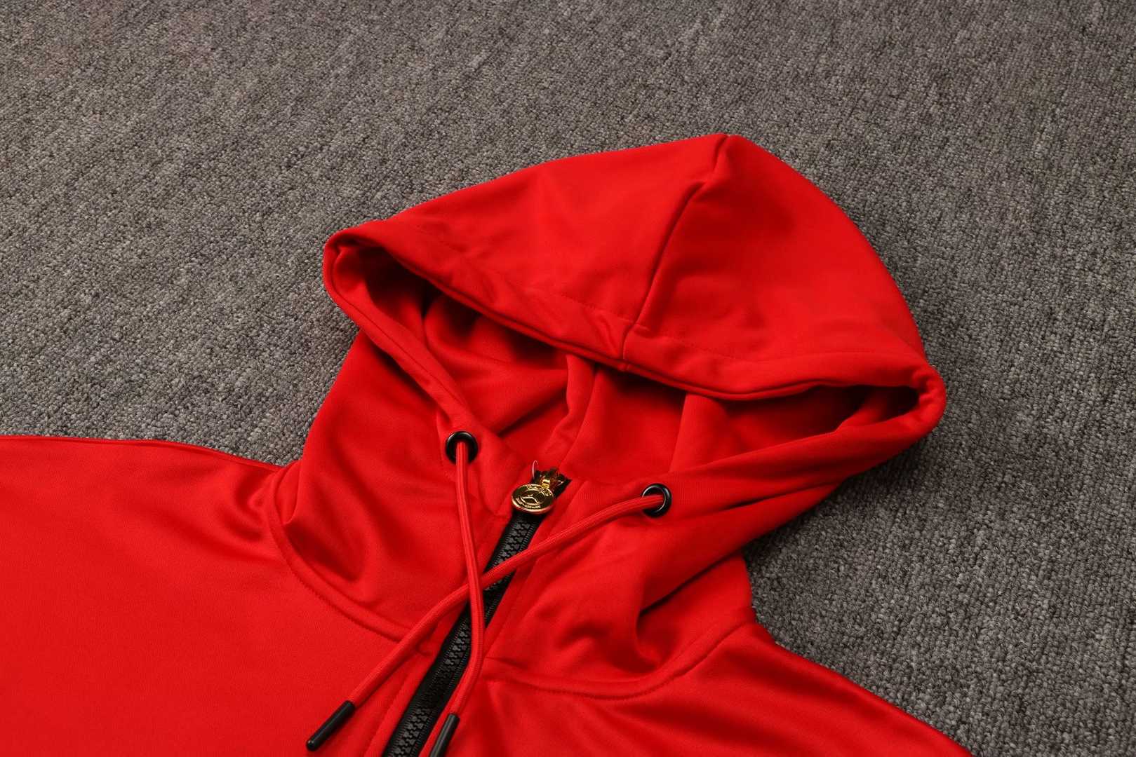 21/22 PSG x Jordan Hoodie Red Soccer Training Suit (Jacket + Pants) Men's