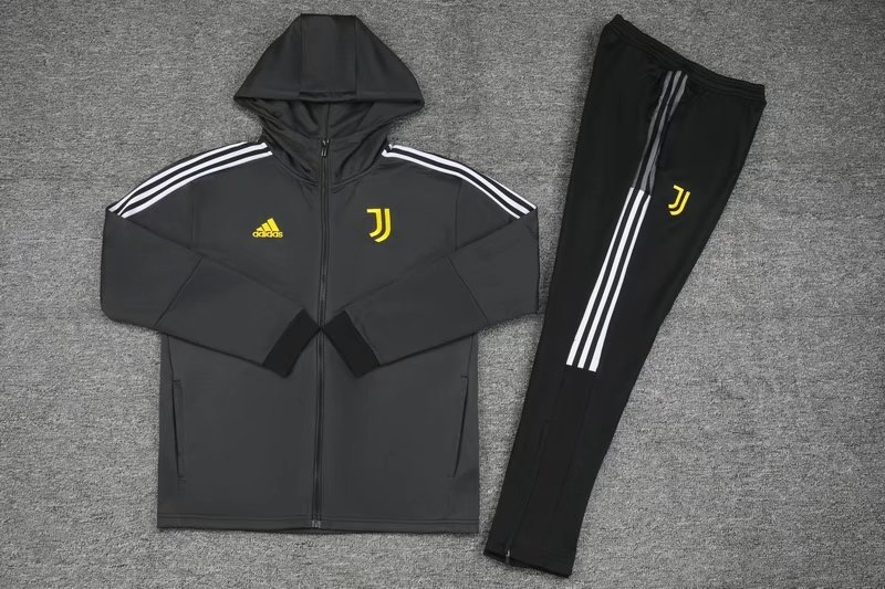Men's Juventus Hoodie Black Training Suit Jacket + Pants 21/22 