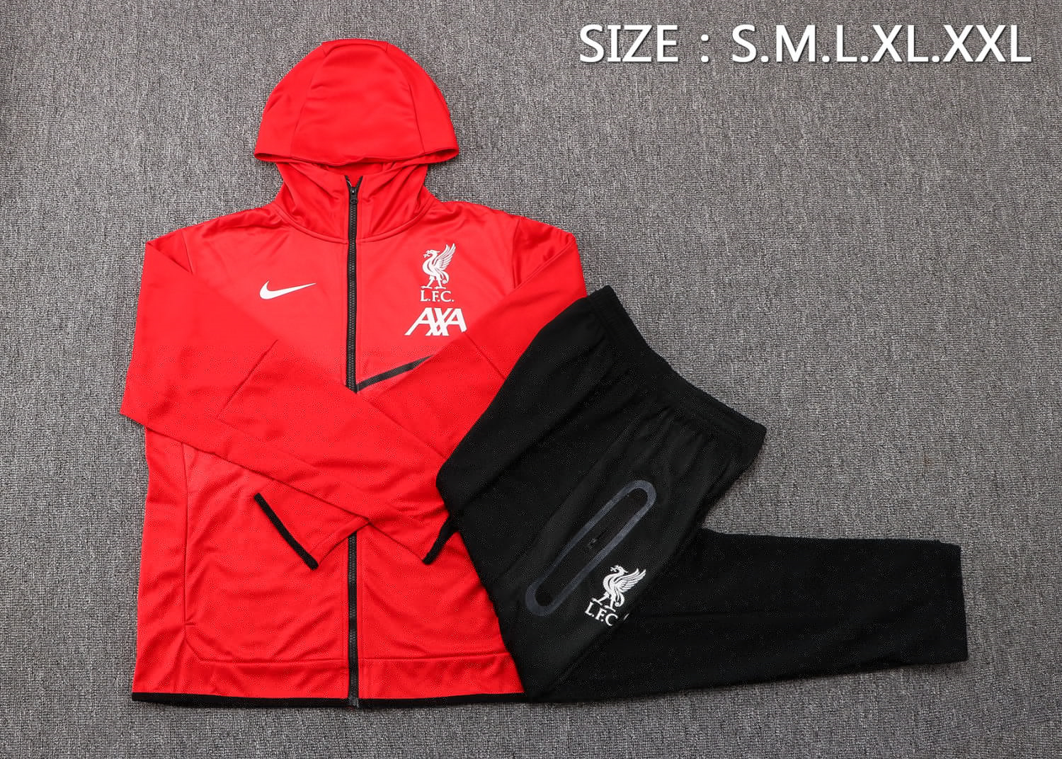 Men's Liverpool Hoodie Red Training Suit Jacket + Pants 22/23
