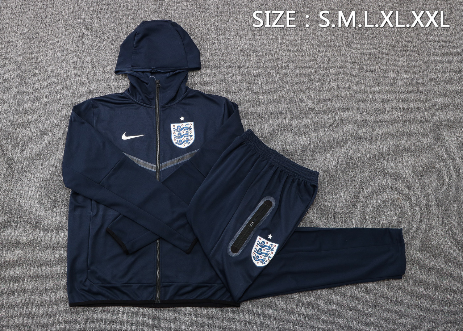 Men's England Hoodie Royal Training Suit Jacket + Pants 2022