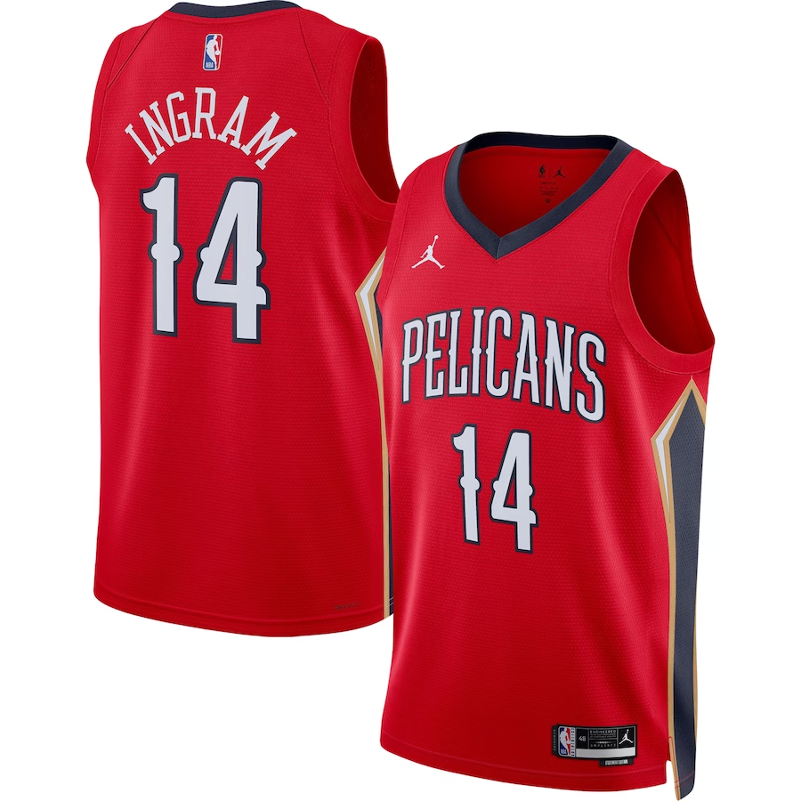 Men's Orleans Pelicans Red Swingman Jersey Statement Edition 23/24 INGRAM #14